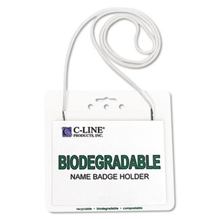 C-LINE PRODUCTS C-Line 97043 Ecological Name Badge Holder Kits  Top Load  White Inserts  4x3  50/Box 97043